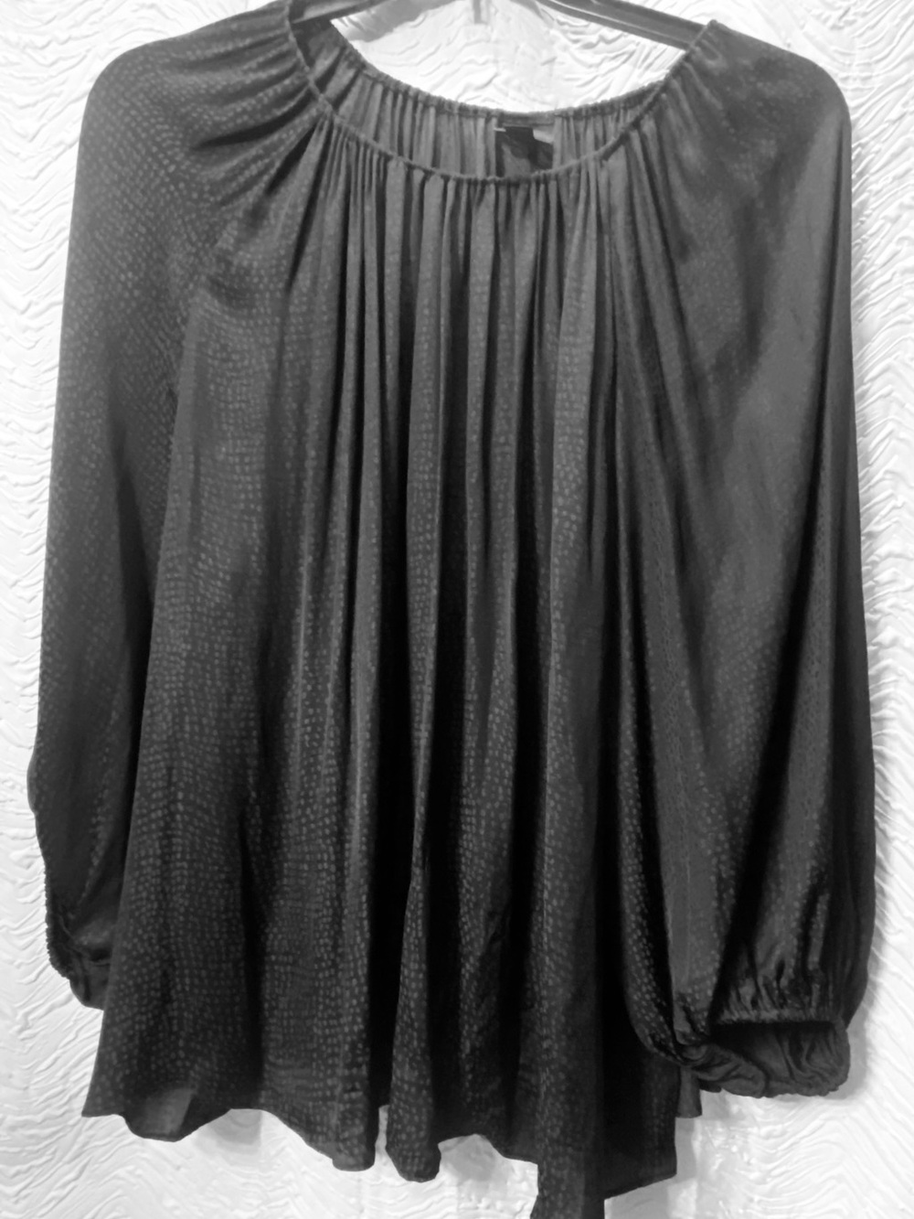 Worthington Black Long Sleeve Pleated Blouse
